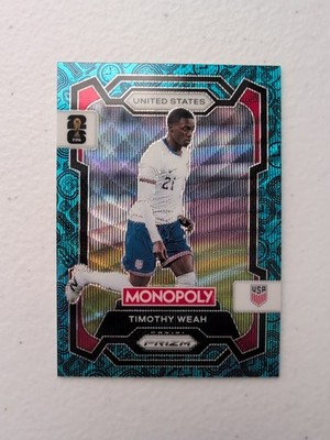 2026 Prizm Monopoly World Cup #71 Timothy Weah Blue Wave Classic Icons SSP