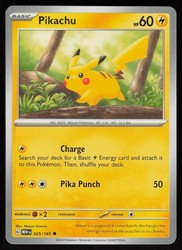 Pikachu 025/165 Scarlet & Violet 151 Common