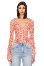 Through The Meadow Top Free People  Grapefruit Seltzer orange size L