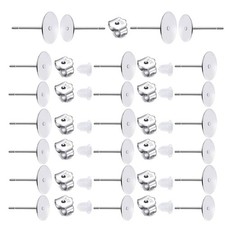 Silver Plated Earring Posts Flat Pad Hypoallergenic 925 160 Pcs