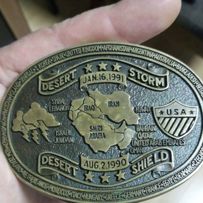 DDJ Gürtelschnalle Desert Storm/Desert Shield USA Made in USA Metall 1991