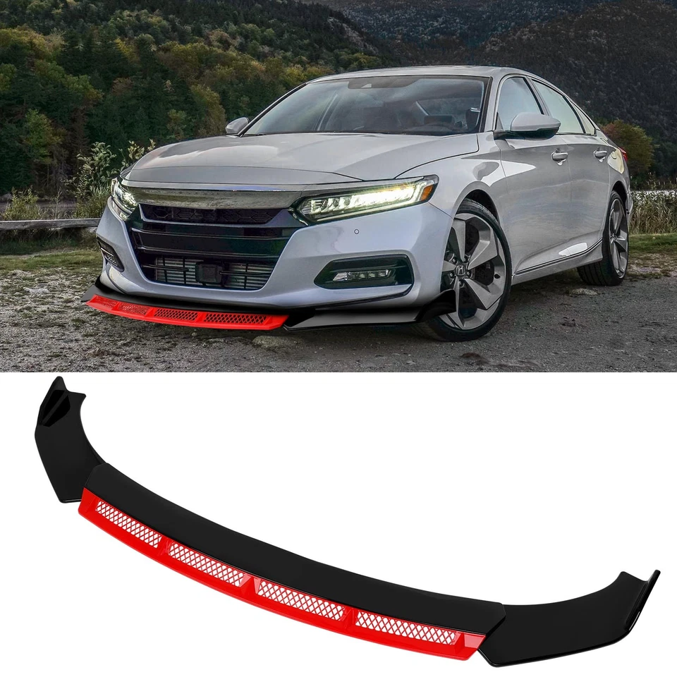 Kit de carrocería divisor alerón labio barbilla parachoques delantero para Ford Explorer ST negro rojo Foto 2 de 4