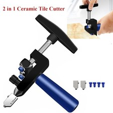 Tile Cutter Cutting Tool 2 in 1 Glass Manual Tile Cutter Porcelain Cutting UK