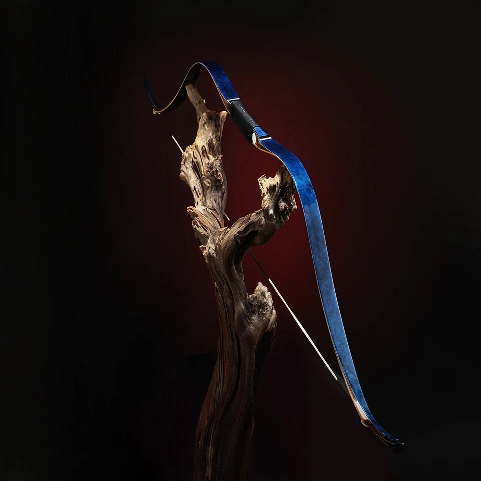 52'' AF archery  Traditional Tatar Bow Blue Birds Maple Recurve Bow - Image 4 of 4