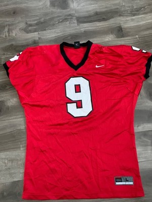 Vintage Game Worn Football Jersey red large cut used maybe Ohio State or Georgia
