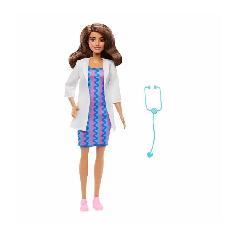 Barbie docteure JKF76 poupée mannequin métier de médecin avec blouse