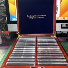 1937-1967 Golden Hind British Halfpenny Complete Collection w/Wood Chest