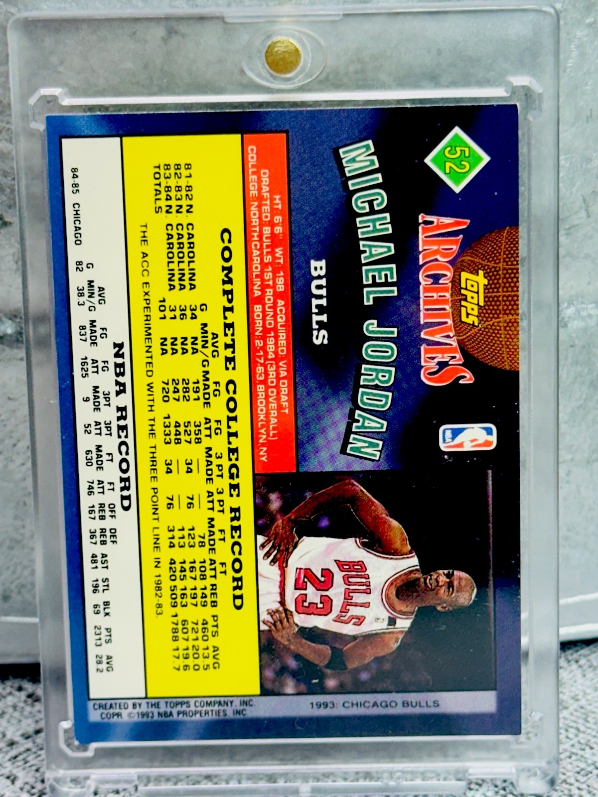 Michael Jordan ROOKIE CARD TOPPS THE ROOKIES ORIGINAL AUTHENTIC BULLS JERSEY #23 view 12