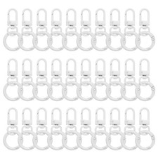 30pcs Lobster Claw Clasp Keychains for DIY Craft Making White