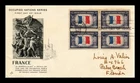 US COVER FRANCE OCCUPIED NATIONS FIRST DAY ISSUE SCOTT 915 BLOCK OF 4