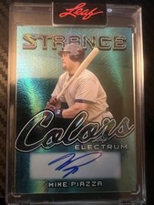 MIKE PIAZZA 2024 LEAF ELECTRUM MULTI-SPORT BASE AUTO AQUA PARALLEL AUTO 5/6!