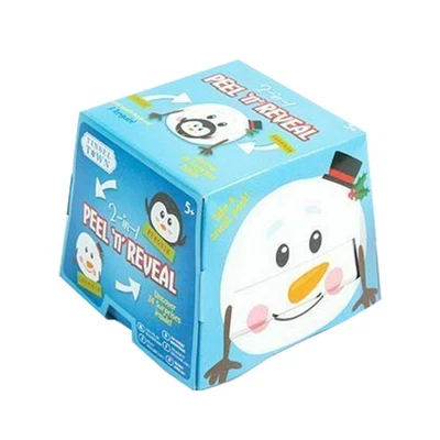 TINSEL TOWN Christmas Pass the Parcel Game 2 in 1 Peel and Reveal Snowman / Penguin