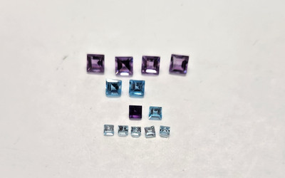 Assorted parcel of genuine square shaped gemstones WP26-33