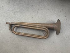 Antique Military US Regulation Stamped Brass Bugle Made In USA 15