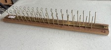 Vintage Brass Wire  Wood Tie or Belt Storage Rack; 18.75". Closet -Wall Mount