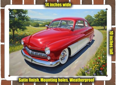 Metal Sign - 1950 Mercury Club Coupe Oil Painting - 14x10