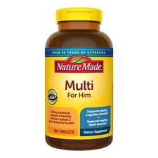 Nature Made Multivitamin for Him-300 Tablets NO IRON LARGE BOTTLE FREE SHIPPING