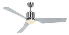 DC fan with LED lamp Eco Dynamix chrome fan saving motor