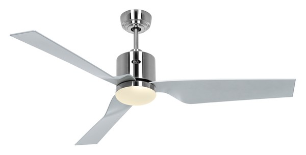 Dc Deckenventilator Mit Led Leuchte Eco Dynamix Chrom LüFter Energiespar Motor-image