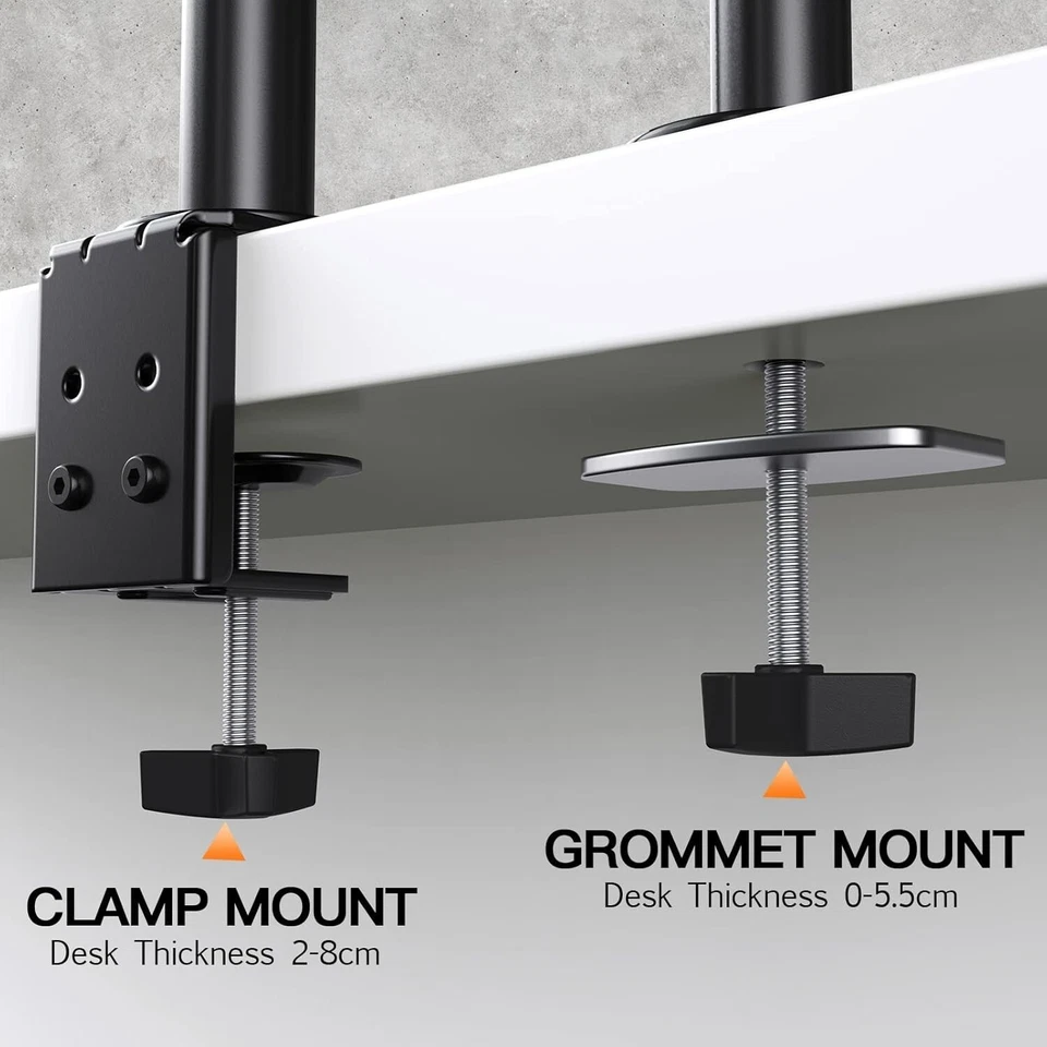 Eono Dual Monitor Stand with Height Adjustable Arm Mount, Screen Tilt - Image 4 of 4