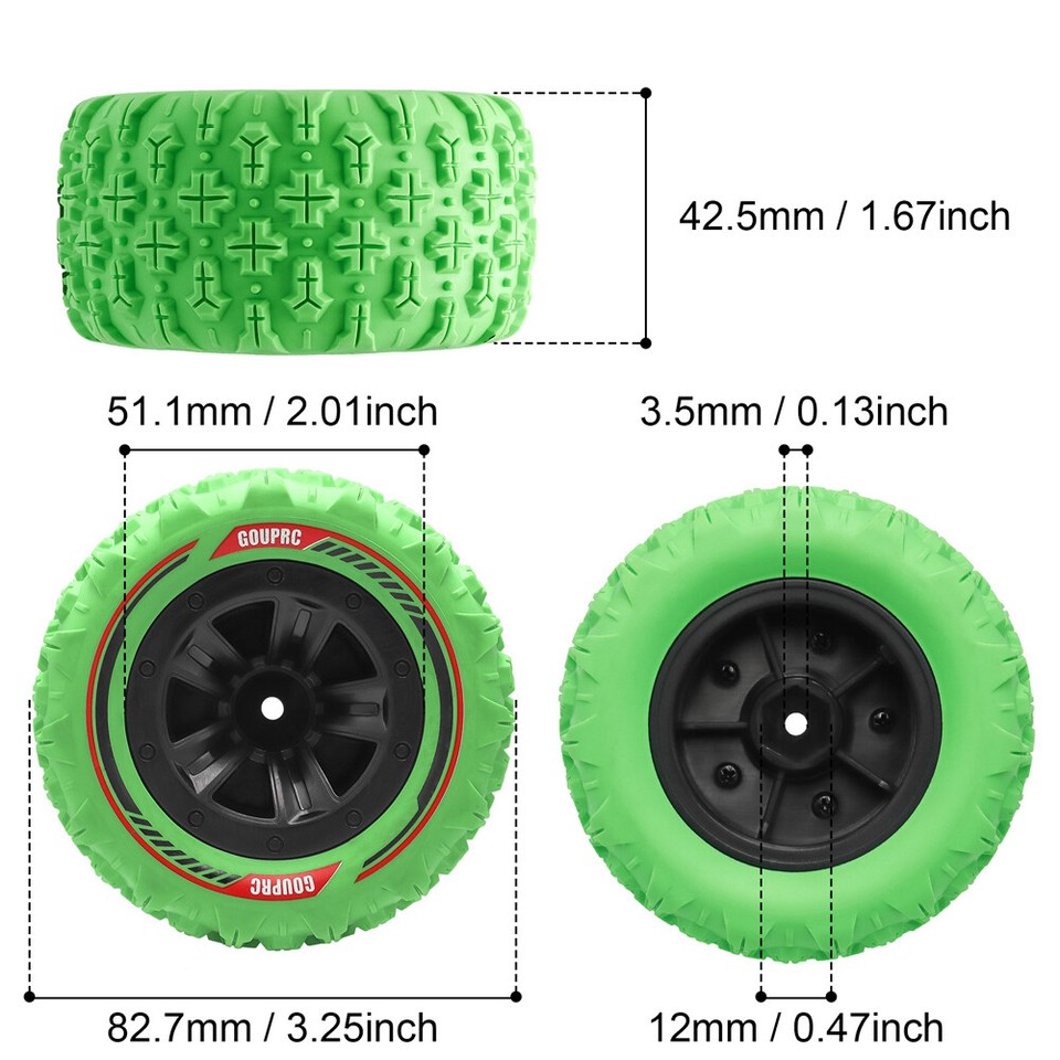 Rc tires wheels swamp claw mud terrain tires for 1 14 1 16 rc car