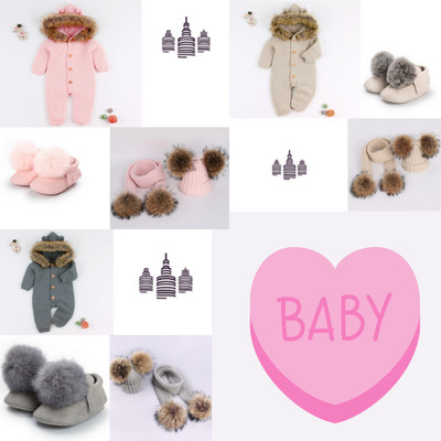 baby bear rompers with fur collar