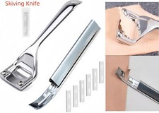 Metal Leather Skiver and Safety Beveler Cutting Tool Set For DIY Craft 6 Blades