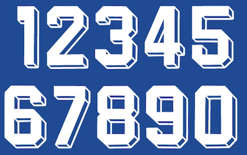 Felt 1980 s 90 s Football Shirt Soccer Numbers Heat Print Football