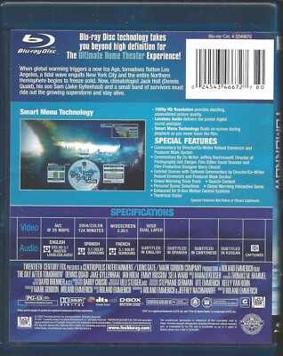 The Day After Tomorrow (Blu-ray Disc, 2009) for sale online
