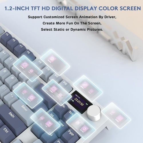 ATTACK SHARK K86 Wireless GASKET Mechanical Keyboard with Custom Cable&TFT&Knob - Picture 28 of 77