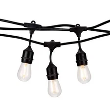 Outdoor LED Patio Light String | 48-Foot Light Strand With 2-Foot Socket Spacing