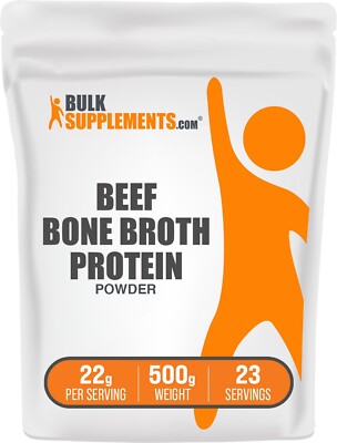 BulkSupplements Beef Bone Broth Protein Powder 500g - 22g Per Serving