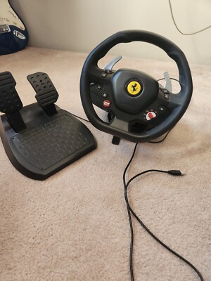 Thrustmaster T80 PlayStation PS3 PS4 Racing Steering Wheel Pedals Cords VGC
