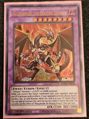 Yugioh! Masquerade The Blazing Dragon BODE-EN038 Ultra Rare 1st Ed NM