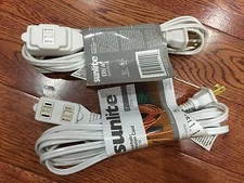 1pc NEW 9ft /12ft /15ft Extension Cord Indoor Wall Cable 12A 125V HOME WHITE