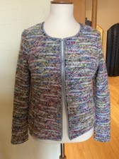 Riani Jacket Size 16 Bnwt Grey Multicoloured Textured Stripe Rrp £239 Now £59