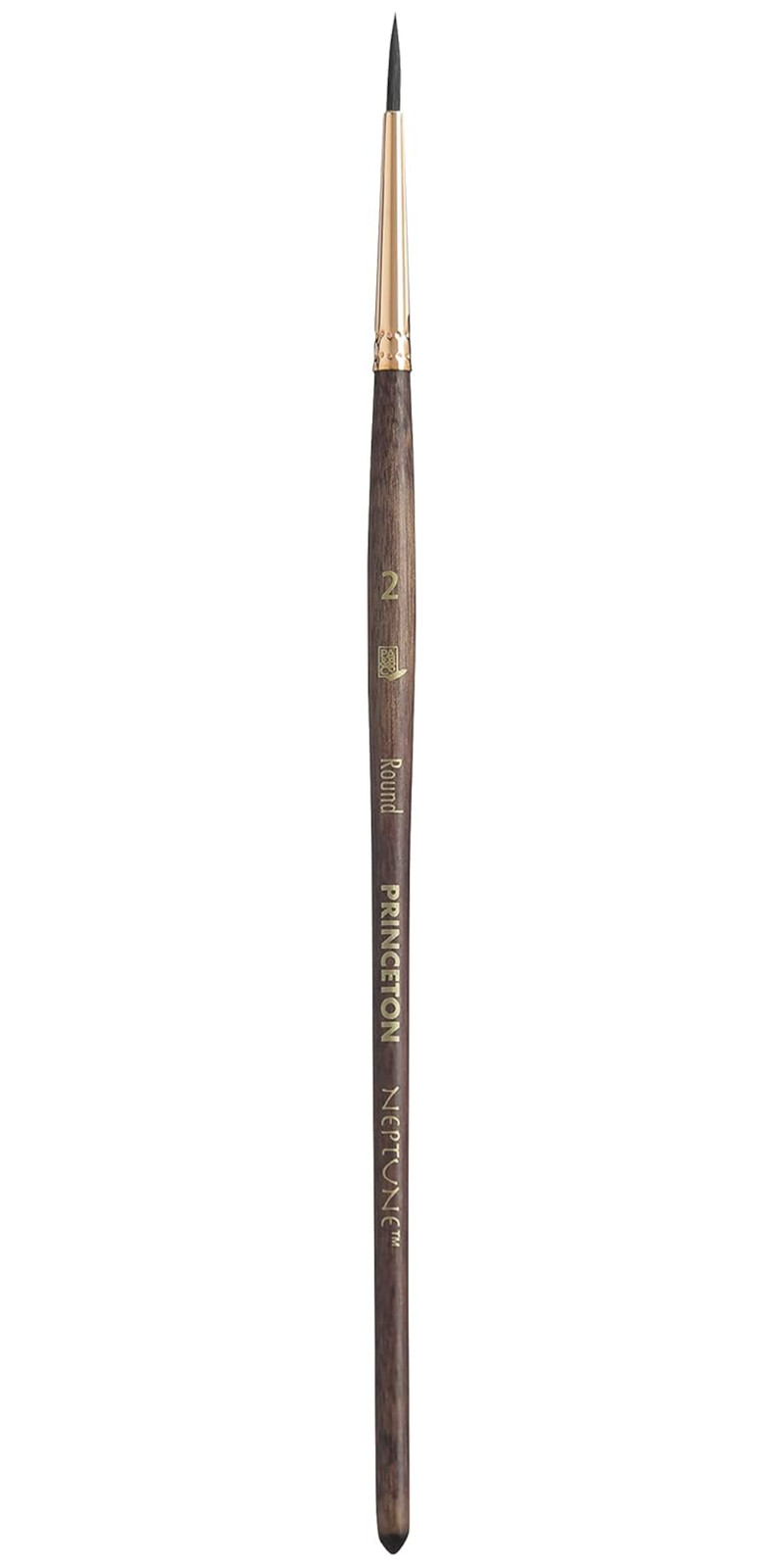 Princeton Neptune 4750 Series Paintbrush, Dark Wood, Round, Size 2