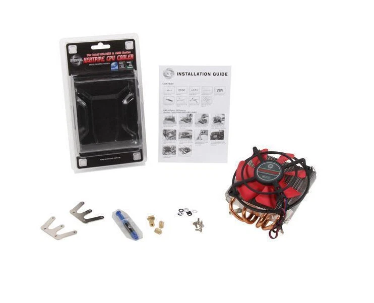 NEW 100mm Silent Heatpipe LGA 1155 1156 AMD Phenom II X4 64 X3 X2 AM2 CPU Cooler - Image 3 of 4