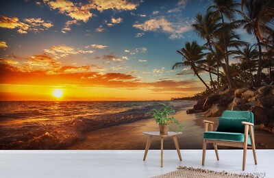3D Sea Sky Sunset Landscape Nature Wallpaper Wall Murals Removable Wallpaper 4