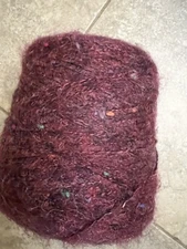 ST ANDRE SPINNING CO. USA 2 CONES BURGUNDY CONFETTI OVER 3 LBS
