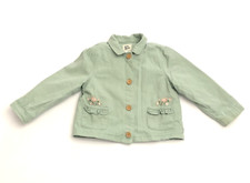 OshKosh B'Gosh Baby Girl Cotton Jacket Green Floral Button Front Sz 24M
