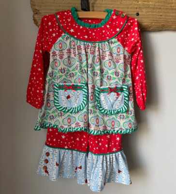 Size 2 - NWT Girls Matilda Jane Make Believe Cold Winter's Night Ruffle PJ Set