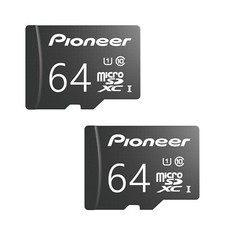 Pioneer 64GB microSD Classic with Adapter - C10, U1, Full HD Memory Card 2 Pack