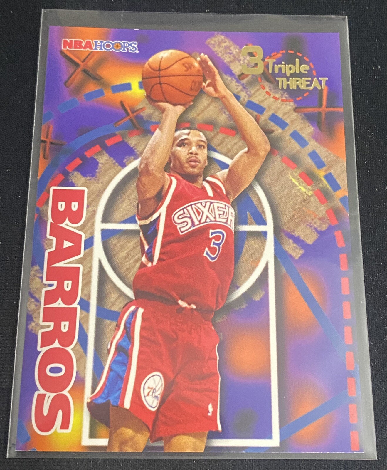 1995-96 NBA Hoops Triple Threat Dana Barros #243 Philadelphia 76ers 