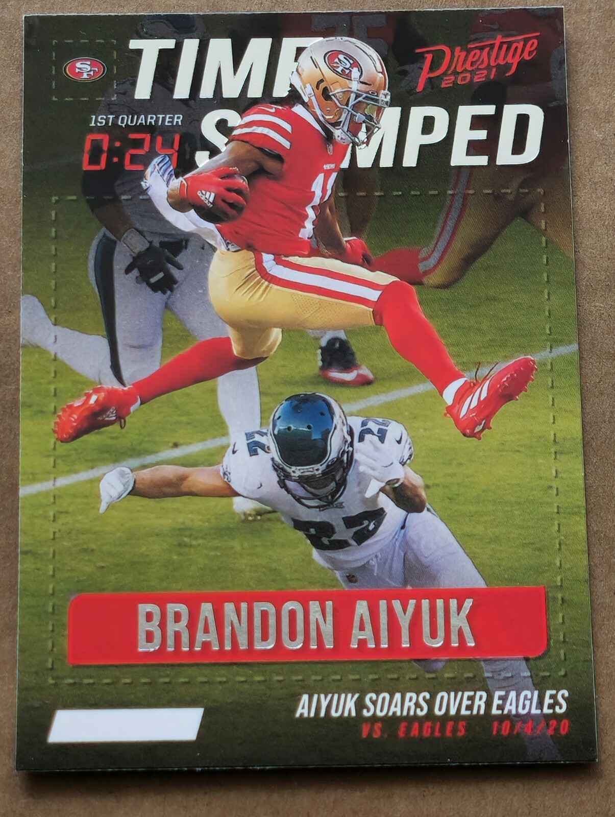 2021 Panini Prestige Time Stamped Brandon Aiyuk #TS-BA San Francisco 49ers