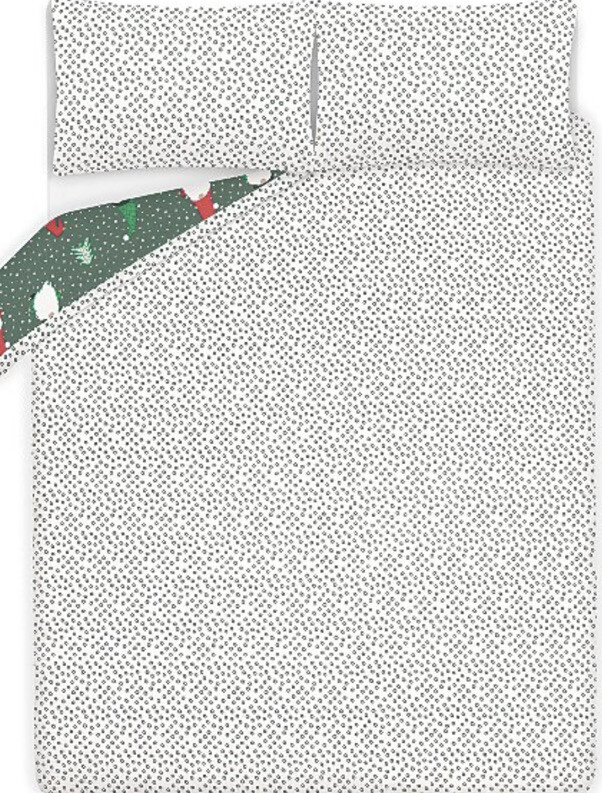 NEW FESTIVE CHRISTMAS GONKS GREEN RED KING SIZE DUVET SET CHRISTMAS