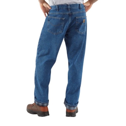 Carhartt NWT Mens Blue Denim Relaxed Fit Flannel Lined Jeans Size 48x30 - Photo 4/11