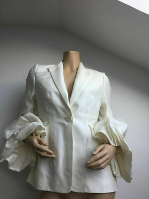 ROKSANDA Narika puff-sleeved crepe blazer  Size: 10 (UR)