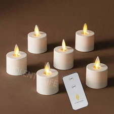 Luminara Moving Flicker Led Tea Lights with Timer for Wedding 6PCS