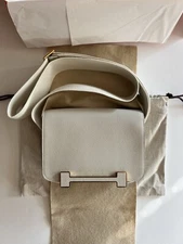 Hermès Geta Bag In Mushroom Gold Hardware